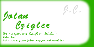 jolan czigler business card